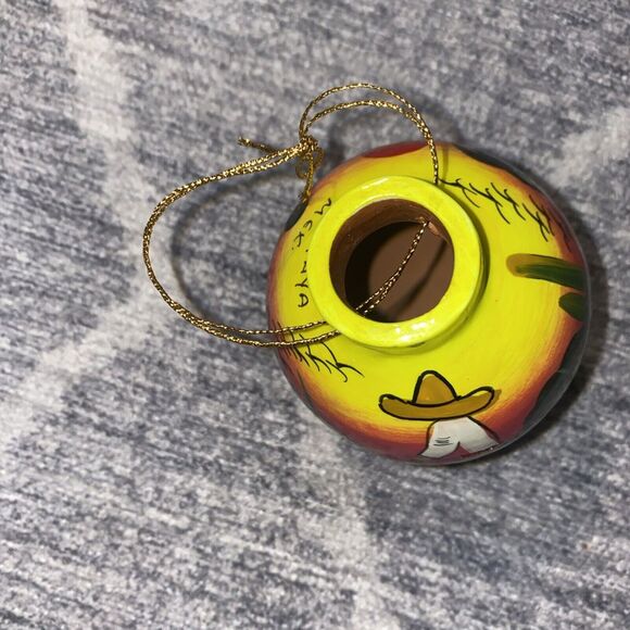 Christmas Ball Ornament Mexican Ceramic Clay Folk Art Pottery Miguel Ascencio - Picture 6 of 6